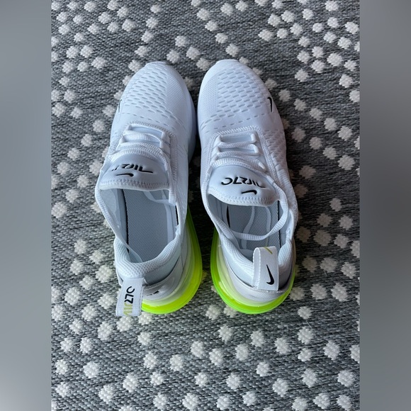 Nike Air Max 270 Big Kids Shoes White Lime green yellow Grey boys girls 7 7Y - Picture 11 of 14